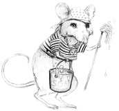 ‘Davey Jones’ Coloring page of a mouse dressed like a sailor.  Or is that a rat???